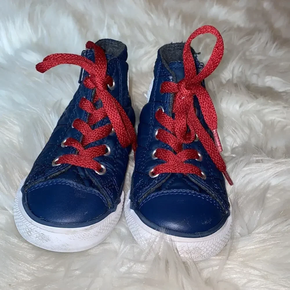 Converse All Star Blue Nylon Quilted Zip Lace 8